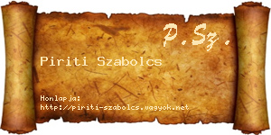 Piriti Szabolcs névjegykártya